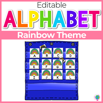 Alphabet Hide & Seek Pocket Chart Cards | Rainbow Theme