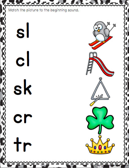 Beginning Blends Matching Mats (Digraphs Included)