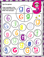 Alphabet Spin & Cover pages! Lots of fun fonts for kindergarteners to practice! Kids cover an uppercase or lowercase letter after spinning the spinner.