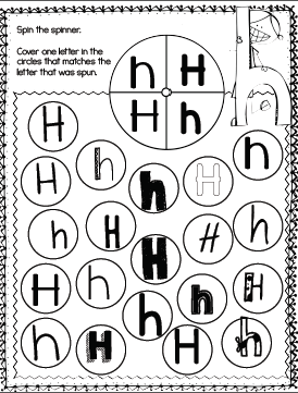 Alphabet Spin & Cover pages! Lots of fun fonts for kindergarteners to practice! Kids cover an uppercase or lowercase letter after spinning the spinner.