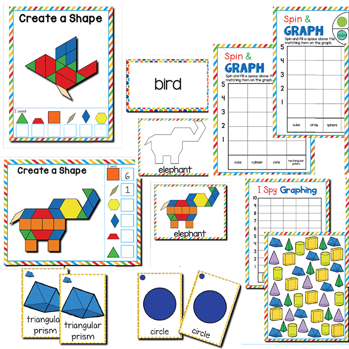 2D and 3D Shapes | 1st Grade Math Centers