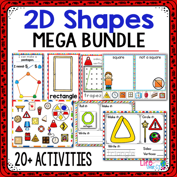 Hands-On 2D Shape Activities BUNDLE for Preschool... | lifeovercs