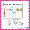Spring Color Activities for preschoolers. Matching game, mini book, play dough, sorting and more.
