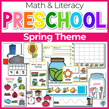 Preschool/ Pre-k Math & Literacy Centers | Spring Theme