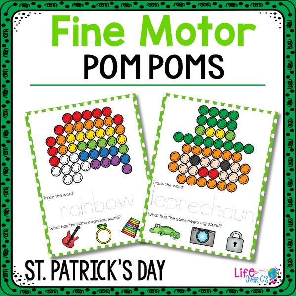 Fine Motor Mats for St. Patrick's Day | Pom Poms