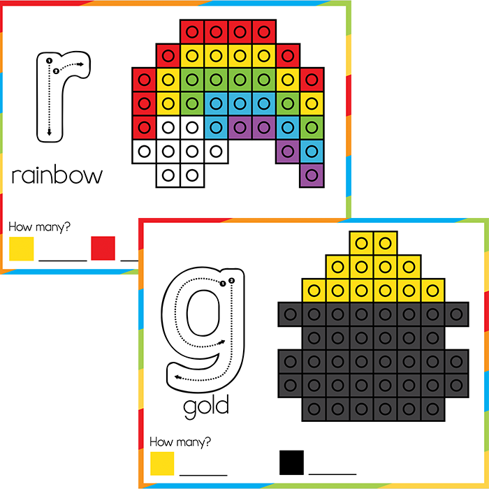 Fine Motor Mats for St. Patrick's Day | Snap Cubes