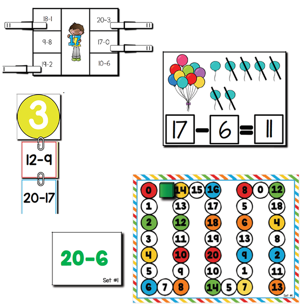 Subtraction within 20 | 1st Grade Math Centers