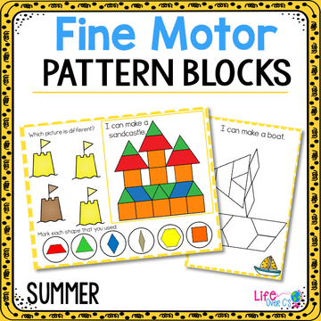 Fine Motor Mats for Summer | Pattern Blocks
