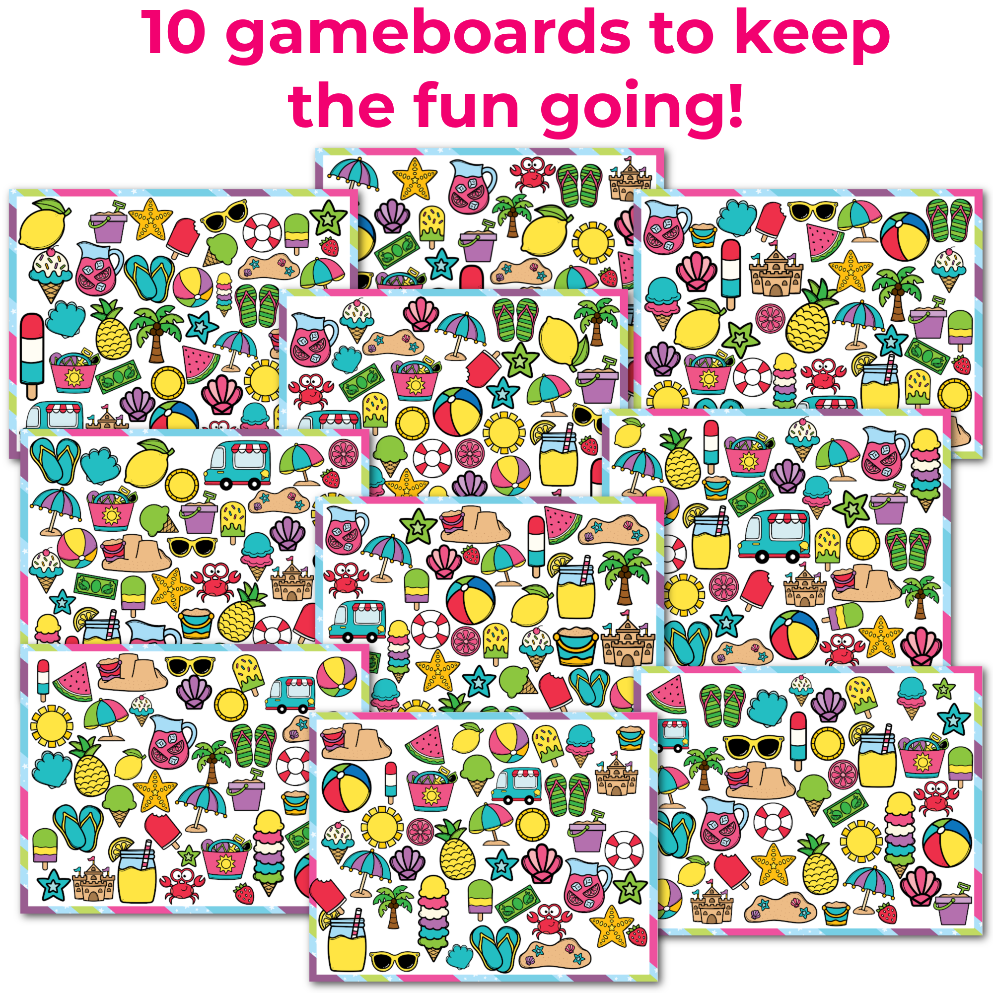 Summer Theme I Spy 'Flip' Board Game