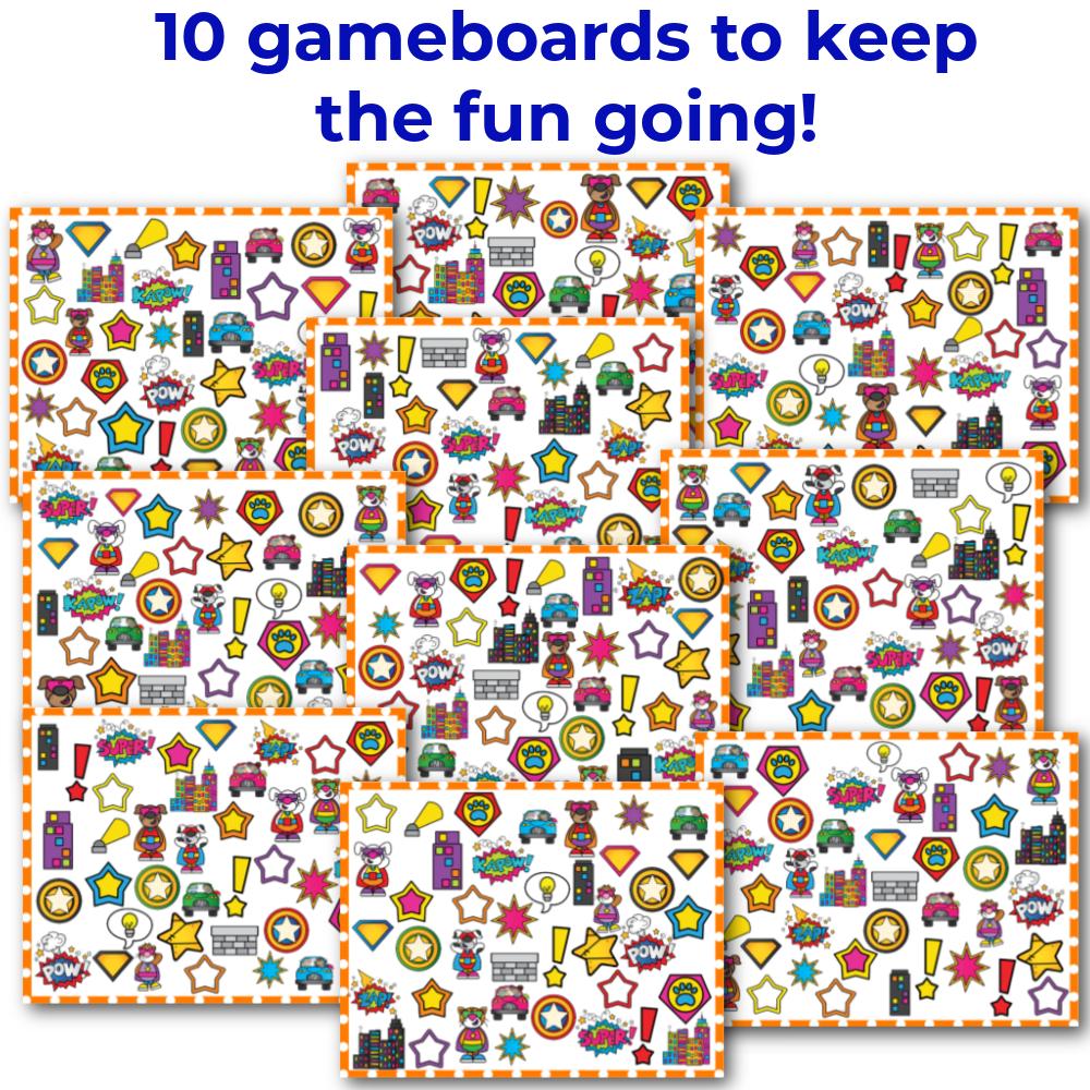 Superhero I Spy 'Flip' Board Game