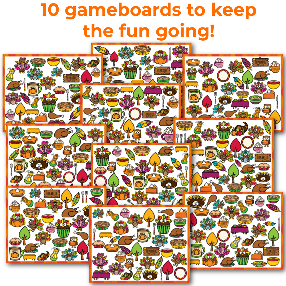 Thanksgiving Theme I Spy 'Flip' Board Game