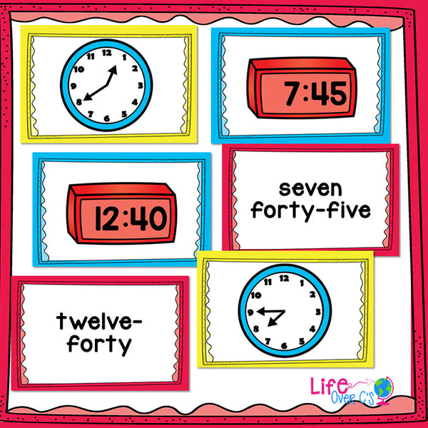 5 Time Card Games for Telling Time (Levels 1,2,3,4)