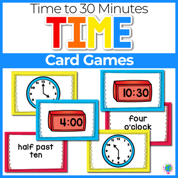 5 Time Card Games for Time to the Half Hour (Level 2)