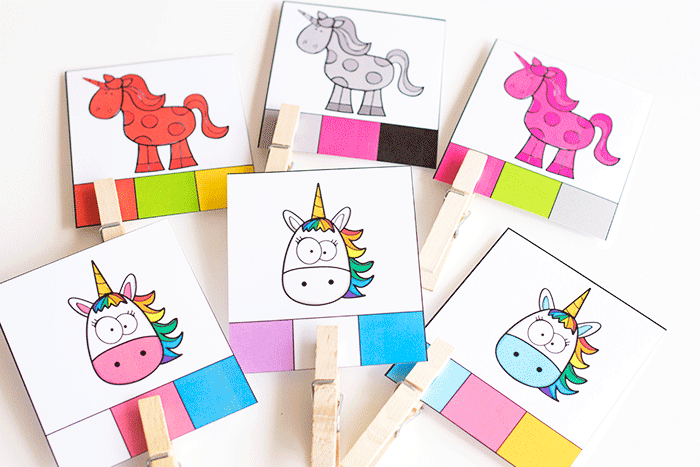 Unicorn Color Activities for Preschool