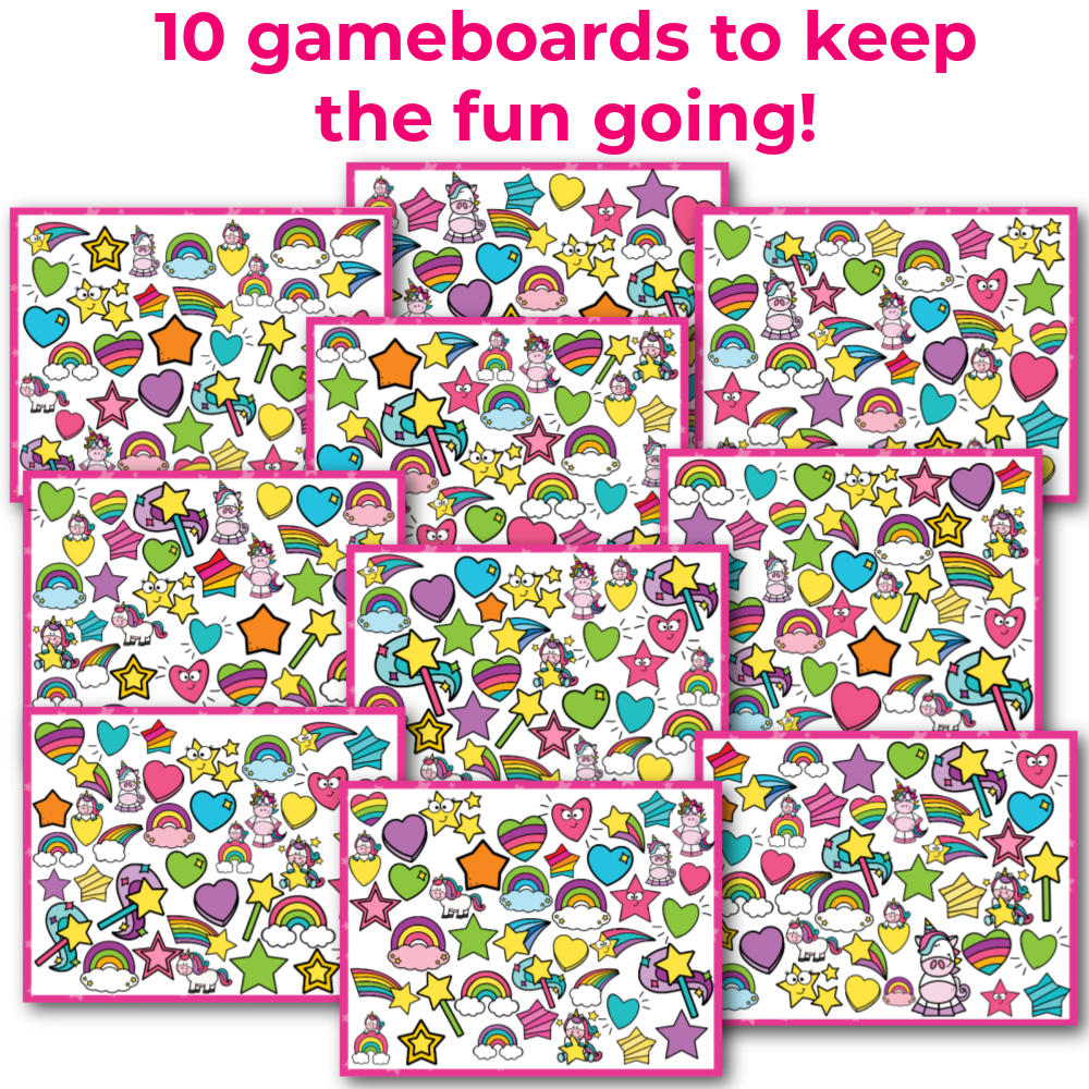 Unicorn Theme I Spy 'Flip' Board Game