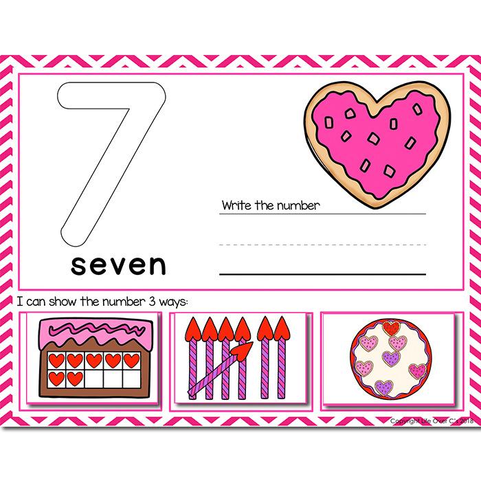 1-20 Valentine Number Recognition Mats | Ten-frames, Array, Tally Marks