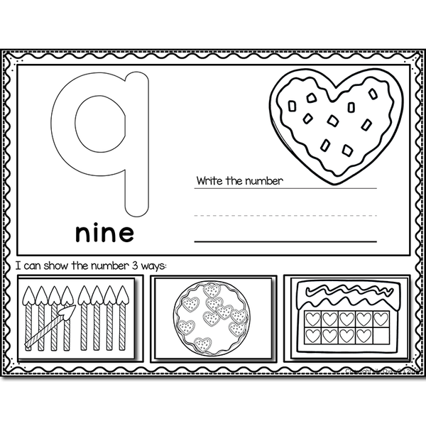 1-20 Valentine Number Recognition Mats | Ten-frames, Array, Tally Marks