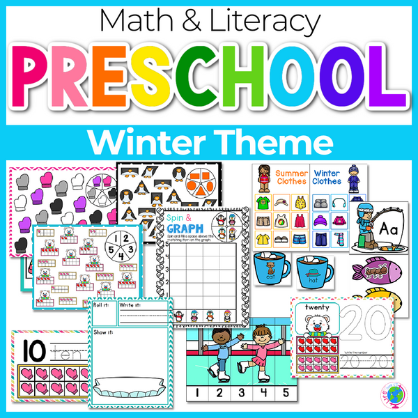 Preschool/ Pre-k Math & Literacy Centers | Winter Theme