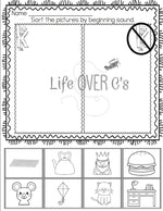 Review beginning sounds with these alphabet beginning sound sorts. Print in color for a center or black & white for individual student pages.