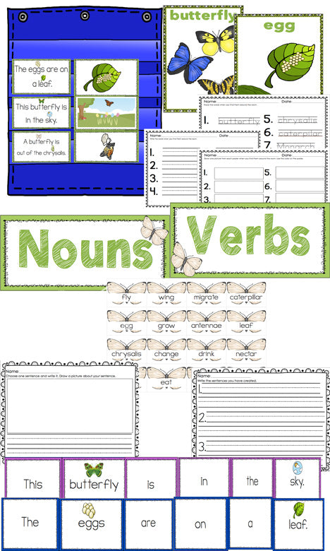 This butterfly math and literacy bundle is perfect for a butterfly or life cycle unit! Practice addition, prepositions, counting, sorting and more with a fun butterfly theme!