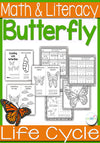 Butterfly Life-Cycle Math and Literacy Printables K-1