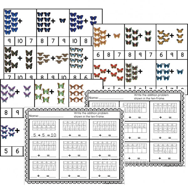 These butterfly addition clip cards are a great way to assess your students understanding of addition. They would be a great addition to any butterfly unit!
