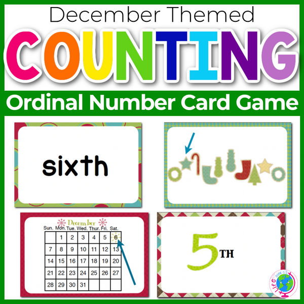 December Ordinal Numbers Card Game | Math Centers for Winter