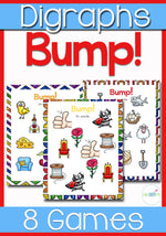 8 fun games for practicing digraphs!!! Kids will love playing these Bump! games to practice their reading skills!