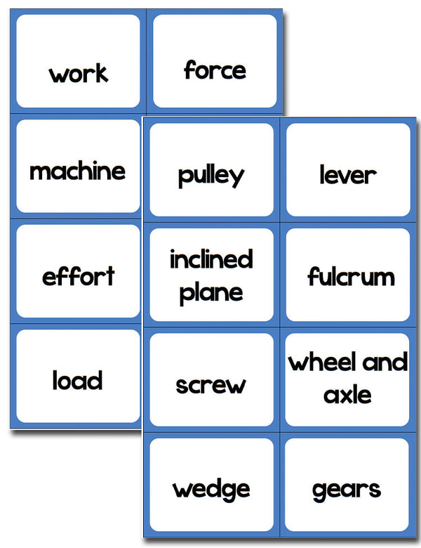 Force and Motion Vocabulary Review Card Game