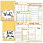 Get your homeschool organized for the year! This printable homeschool planner in beautiful watercolors comes with 99 pages to get you organized this year. Monthly, weekly, and hourly views, unit study planning, resource pages for your favorite websites and so much more!