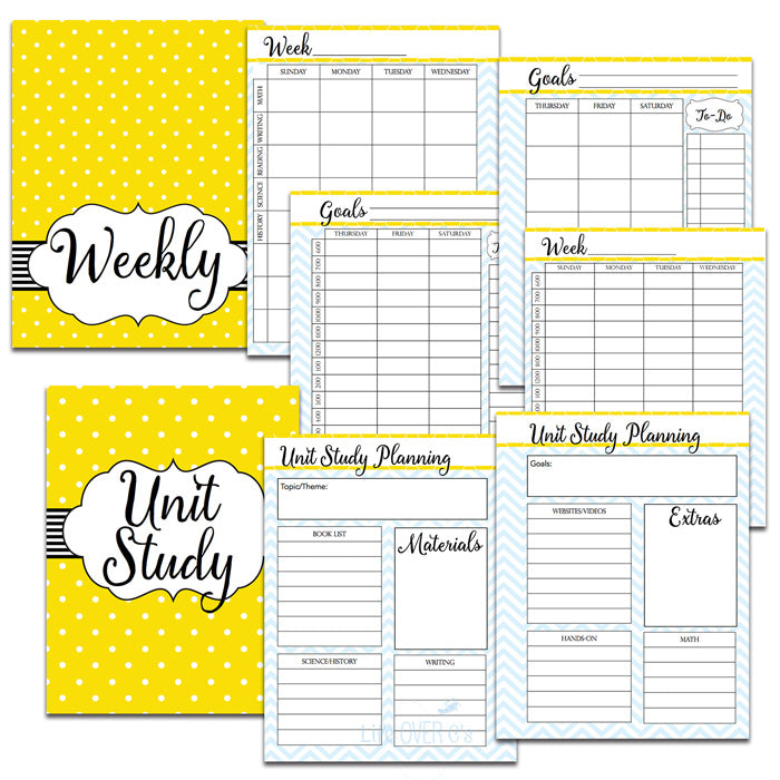 Get your homeschool organized for the year! This printable homeschool planner comes with 99 pages to get you organized this year. Monthly, weekly, and hourly views, unit study planning, resource pages for your favorite websites and so much more!