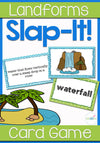 Vocabulary review card game for 24 landforms. A "Slap Jack"-style, fast-paced, unique approach to reviewing vocabulary for your landforms unit. Includes landform word cards, definition cards, and picture cards.
