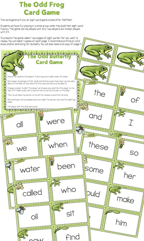Sight Word Card Game: The Odd Frog Fry's 1st 100 Words