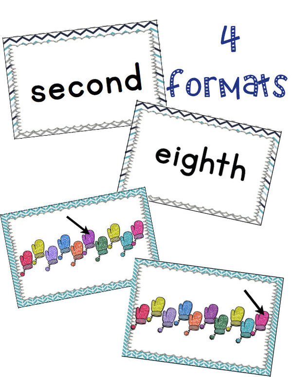 Students will learn ordinal numbers through a fast-paced, fun game! This game reviews ordinal number 1-10 in an January/Winter Theme.