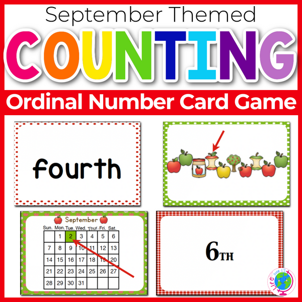 September Ordinal Numbers Card Game
