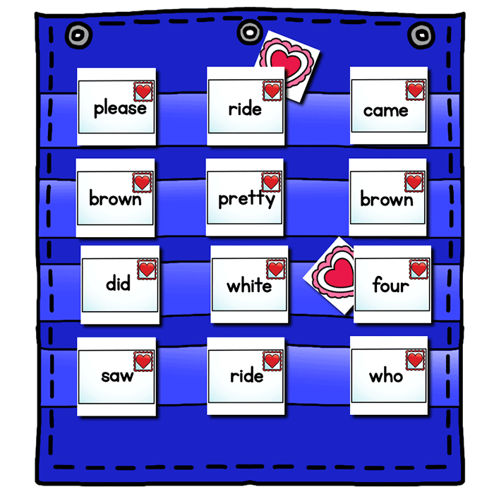 Sight Word Editable Hide & Seek Pocket Chart Cards | Valentine Theme
