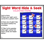 Sight Word Editable Hide & Seek Pocket Chart Cards | Valentine Theme