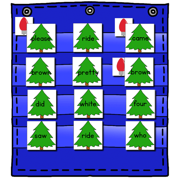 Sight Word Editable Hide & Seek Pocket Chart Cards | Christmas Tree Theme