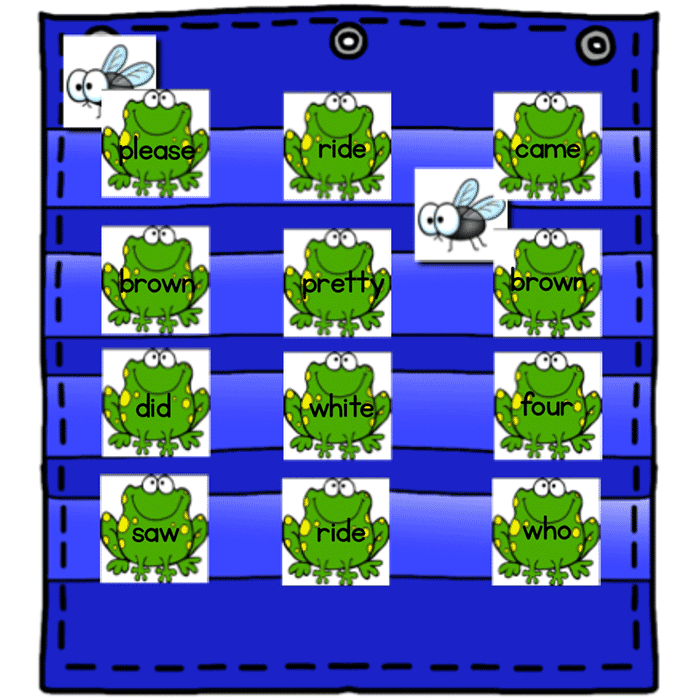 Sight Word Hide & Seek Pocket Chart Cards | Frog Theme