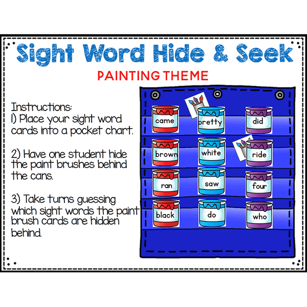 Sight Word Hide & Seek Pocket Chart Cards | Endless Bundle