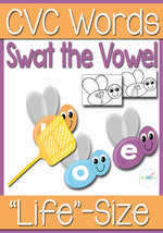 This short vowel review activity is fantastic! The kids will love swatting the matching short vowel from these CVC words!