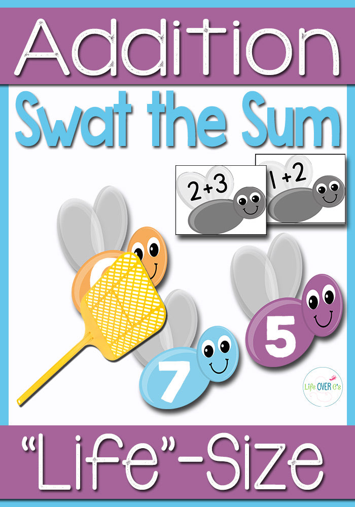 Kids will have so much fun playing Swat the Sum at they use a fly swatter to hit the sums of their addition facts! There is even a 