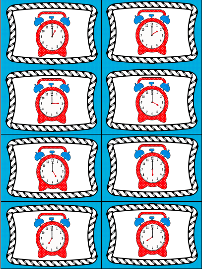 5 Time Card Games for Time to the Hour (Level 1)