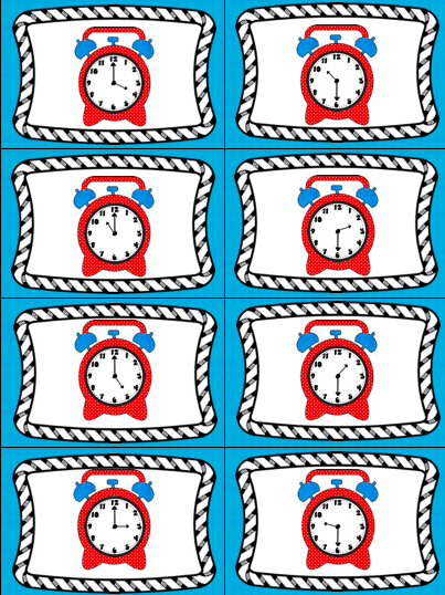 5 Time Card Games for Time to the Half Hour (Level 2)