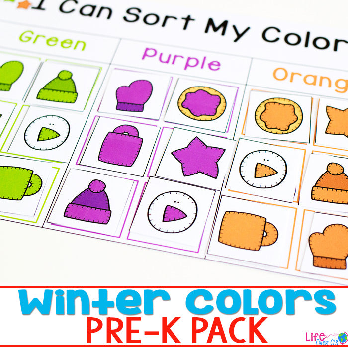 Winter Colors Pre-K Activity Set