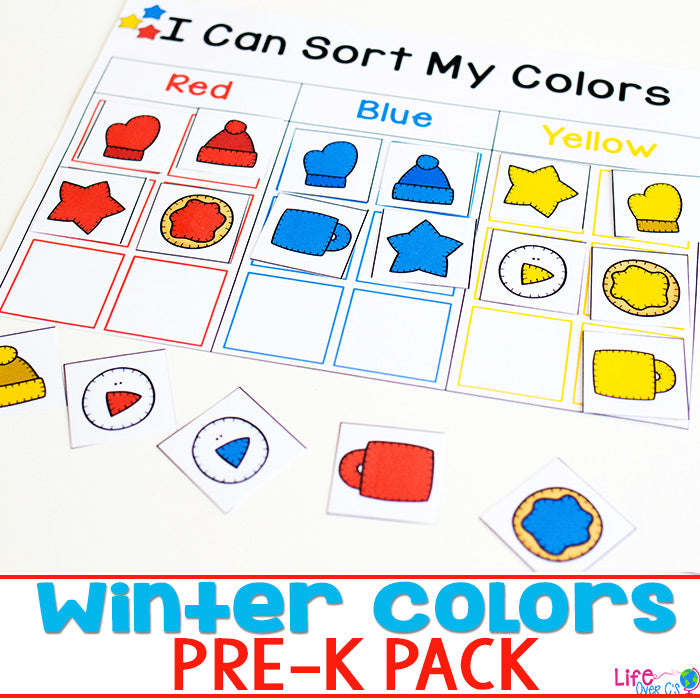 Winter Colors Pre-K Activity Set