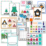 Preschool/ Pre-k Math & Literacy Centers | Winter Theme
